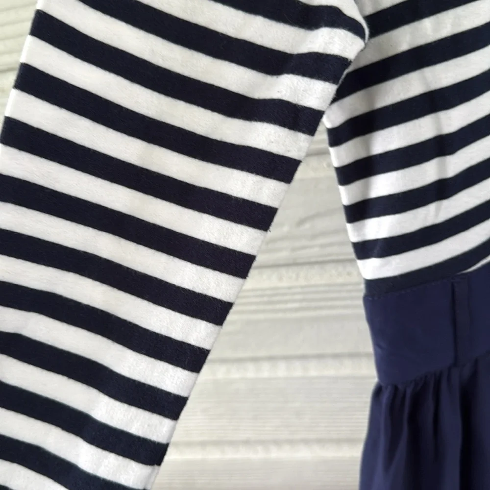 Modcloth Black and Blue Striped Long Sleeve Dress - Picture 3 of 11